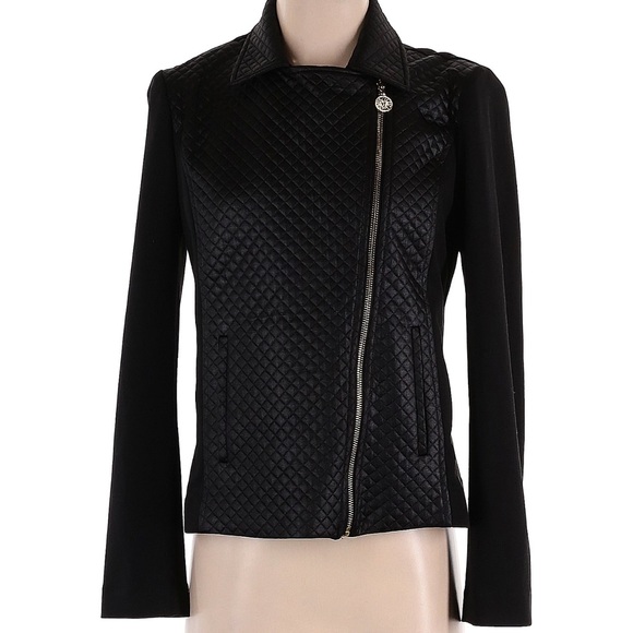 Anne Klein moto Black Quilted Jacket size XS - Picture 2 of 9